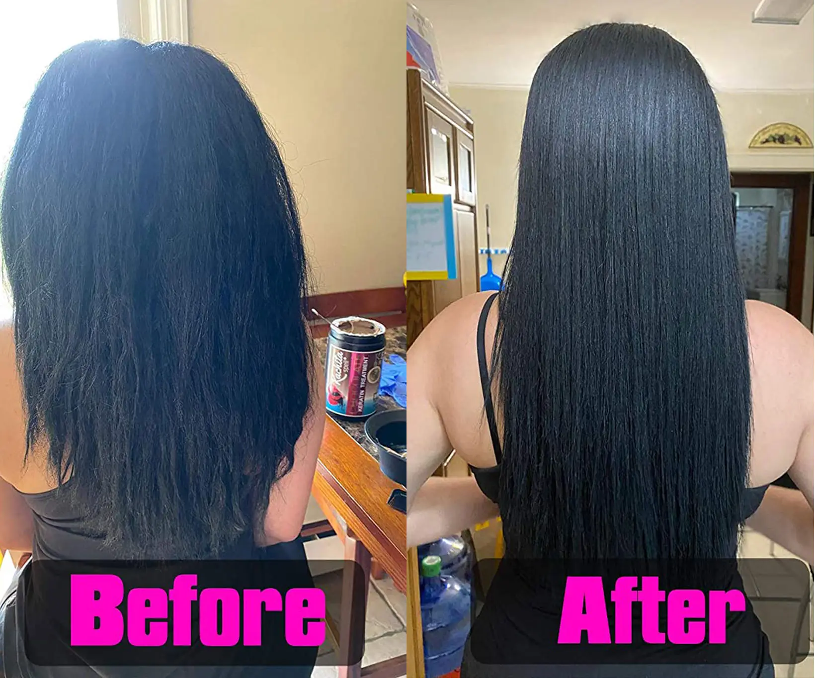 Keratin Chocolate Strong+ Edition 32oz Before and After