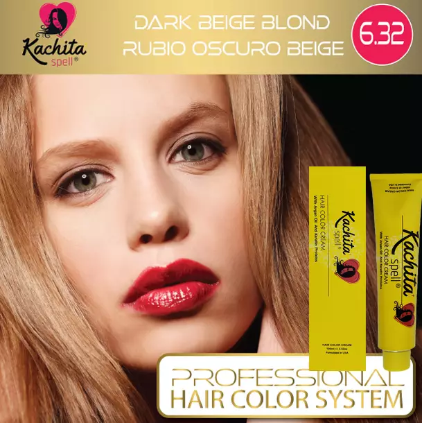 Dark Beige Blond 6.32 Hair Color Cream Kachita Spell