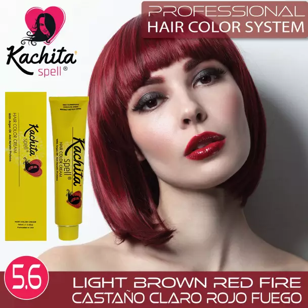 Light Brown Red Fire 5.6 Hair Color Cream Kachita Spell