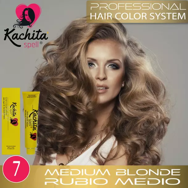 Medium Blond 7 Hair Color Cream Kachita Spell