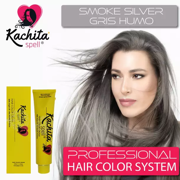 Smoke Silver Shade Hair Color Cream Kachita Spell